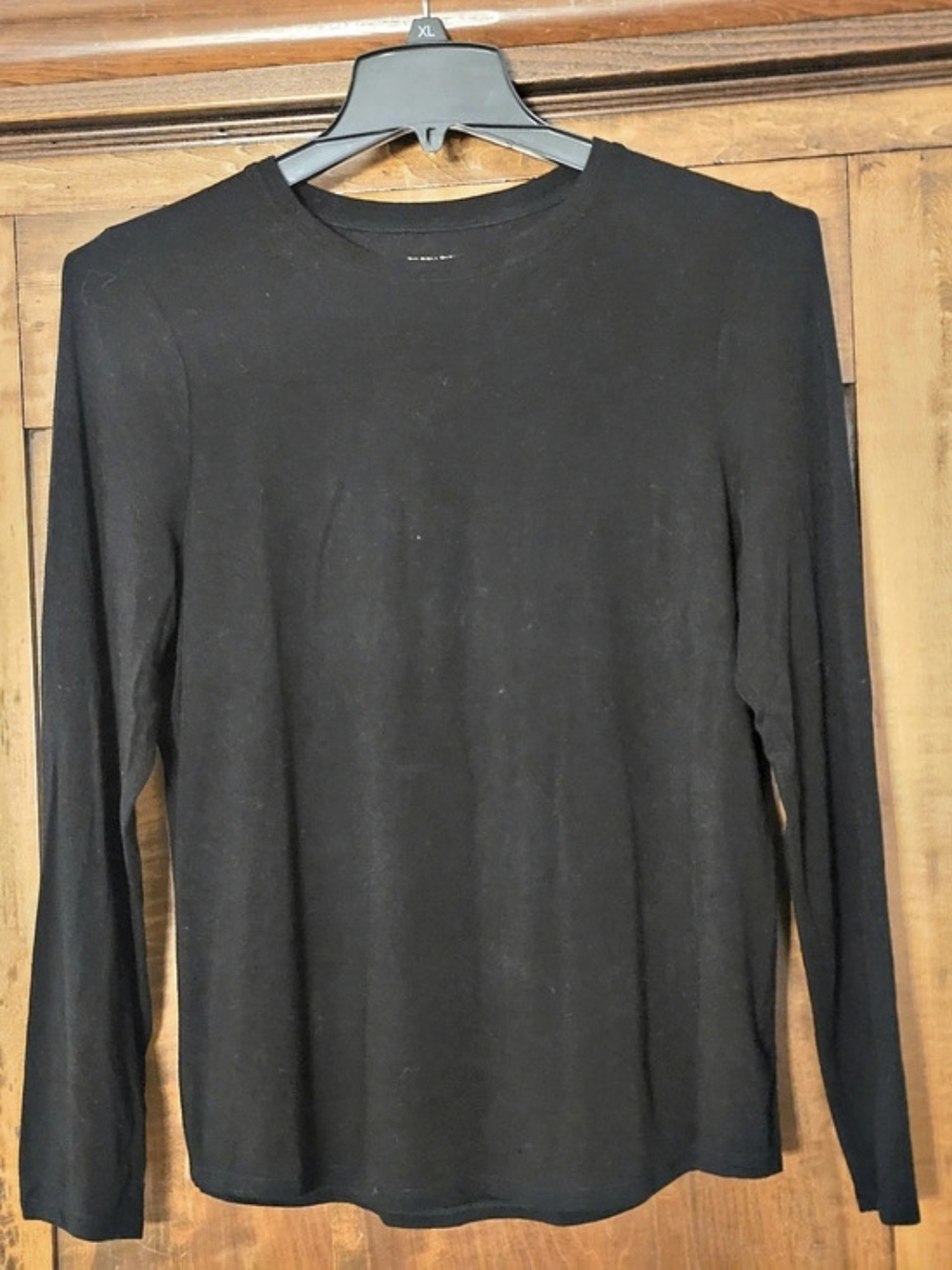 O Eileen Fisher Long Sleeve Top in Black Large Cashmere Blend